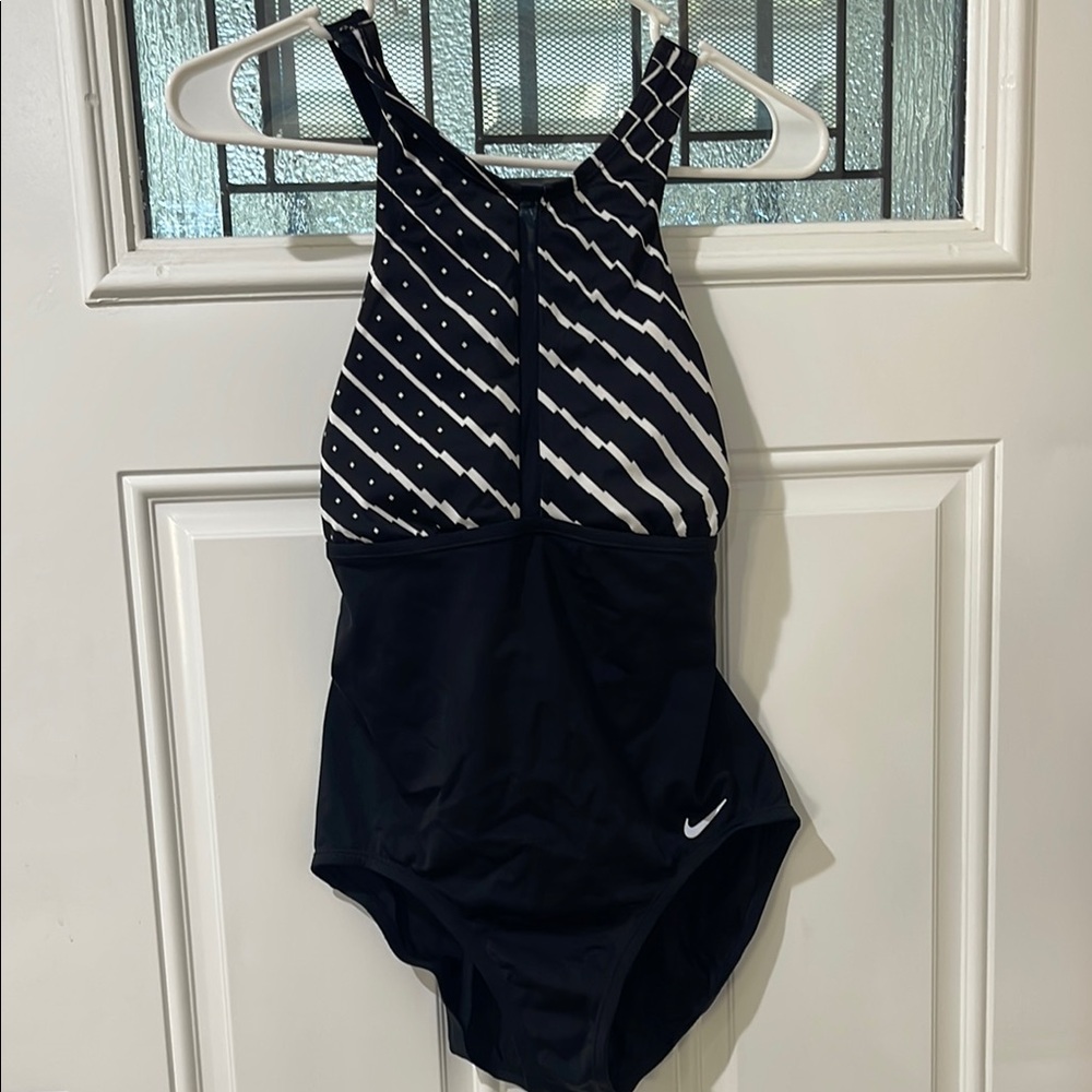 Nike Black and White One-Piece Swimsuit